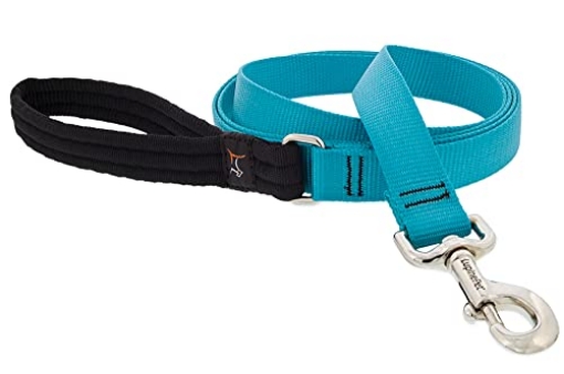 Picture of Lupine Collars & Leads 15059 Lupine Padded Handle Dog Leash 1" Wide Aqua 6-Foot Long (EA)