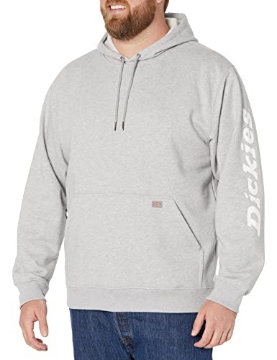 Picture of WILLIAM H. HARVEY COMPANY TW22BHGM Dickies mens Men's Wordmark Dwr Pullover Fleece Hooded Sweatshirt, Heather Gray, Medium US (EA)