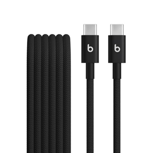 Picture of Beats MDGA4LL/A Beats USB-C to USB-C Woven Cable Fast Charging Durable/Tangle-Free Compatible Charger for Apple & Android Devices (1.5 m, 5 ft) - Bolt Black (EA)