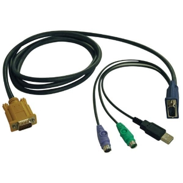 Picture of Tripp Lite P778-006 Tripp Lite 6ft USB / PS2 Cable Kit for KVM Switches B020-U08 / U16 & B022-U16 6' - Keyboard / video / mouse (KVM) cable - USB, PS/2, HD-15 (M) - 6 ft - molded - black (EA)