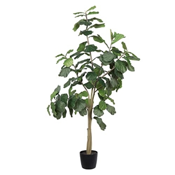 Picture of Vickerman TB180296 Vickerman 8ft Artificial Potted Fiddle Tree - 114 Large Fiddle Leaves - Green Silk - Artificial Indoor Fiddle Plant - Single Stem - Home Office Decor - Living Room Decor (EA)