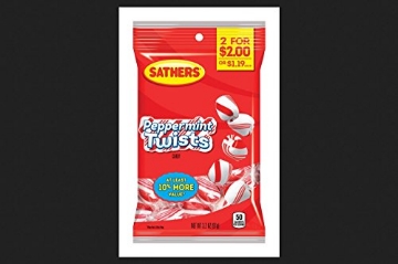 Picture of W H EDWARDS CO 06771 Sathers Peppermint Twists Soft Mint Candy 3-3/16 oz. (PK-12-EA)