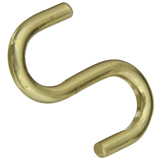 Picture of National/Spectrum Brands N121-806 National Hardware N121-806 V2077 Open S Hooks - Solid Brass in Solid Brass, 3 pack (EA)