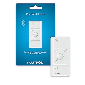 Picture of LUTRON ELECTRONICS CO PJ2-3BRL-WHF01R Lutron Pico Remote for Caseta Smart Fan Speed Control, 3 Button Control, For Table Top or Wallmount Use, PJ2-3BRL-WH-F01R, White (EA)