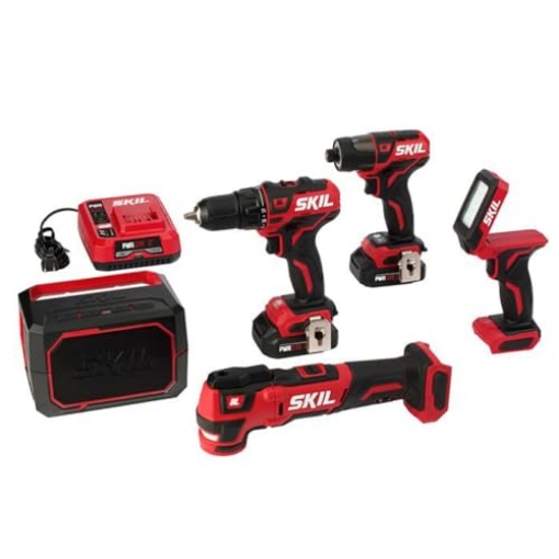 Picture of Skil CB736801 Skil CB736801 PWRCore 12 12V Brushless 5-Tool Combo Kit with (2) 2 Ah Lithium-Ion Batteries, PWRassist USB and PWRJUMP Charger (EA)