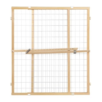 Picture of NORTH STATES 4618A Toddleroo by North States - Extra-Wide Wire Mesh Wooden Baby Gate: Pressure Mounted Baby Gate for Doorways - Adjustable 29.5 to 50 Inches Wide - 31 Inches Tall (EA)