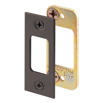 Picture of Prime E 2482 Prime-Line E 2482 11/16 x 1-1/4 In. Classic Bronze Finished Steel Security Deadbolt Door Lock Strike with Dual Steel Plates (Single Pack) (EA)