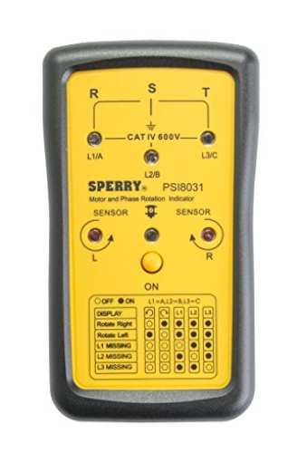 Picture of Sperry Top-Sider PSI8031 Sperry Instruments PSI8031 Phase Sequence Indicator, Black & Yellow (EA)