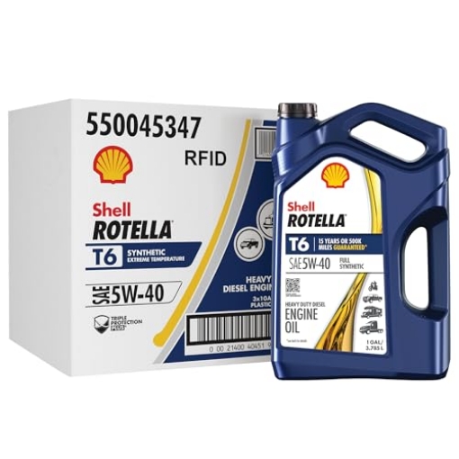 Picture of PENNZOIL 550045347 Shell Rotella T6 Full Synthetic 5W-40 Motor Oil, 1 Gallon (3 Pack) (PK-3-EA)