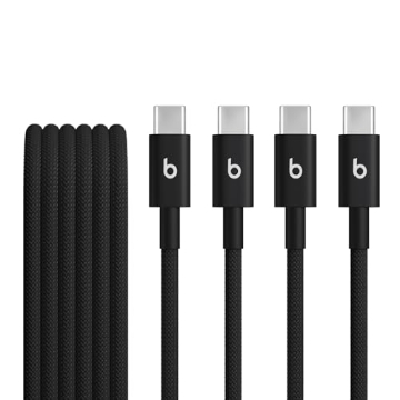 Picture of Beats MDGC4LL/A Beats USB-C to USB-C Woven Cable 2 Pack Fast Charging Durable/Tangle-Free Compatible Charger for Apple & Android Devices (1.5 m, 5 ft) - Bolt Black (EA)