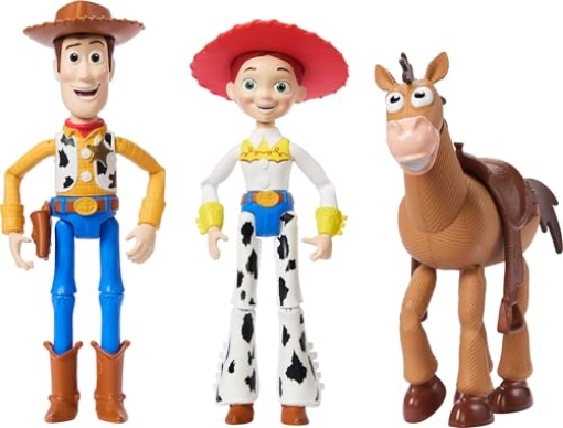 Picture of Disney Software JCF18 Mattel Disney Pixar Storytellers Toy Story 3-Pack of Woody, Jessie & Bullseye, 4-inch Authentic Posable Figures, Key Character Collectibles (EA)