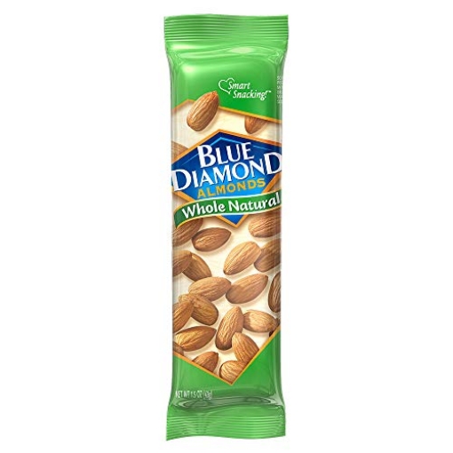 Picture of BLUE DIAMOND 05181 Blue Diamond Almonds, Whole Natural Flavored Snack Nuts, Single Serve Bags (1.5 Oz. Tubes, Pack of 12) (PK-12-EA)