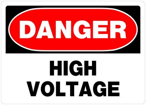 Picture of HILLMAN 842062 Hillman Group 842062 10 x 14 in. White Aluminum Danger High Voltage Sign - 6 Piece6 (PK-6-EA)