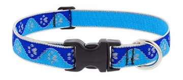 Picture of Lupine Collars & Leads 48452 Lupine Reflective Dog Collar 1" Wide Blue Paws Adjusts from 12" to 20" (EA)