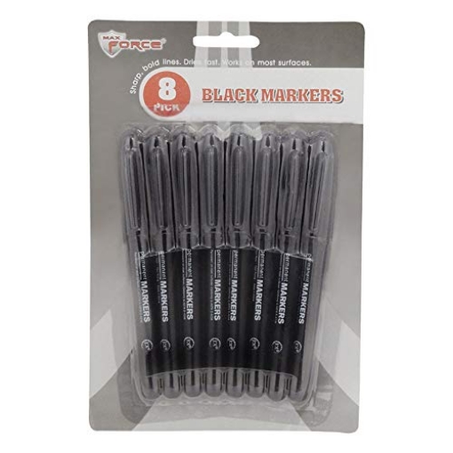 Picture of DIAMOND VISIONS 01-0924 Diamond Visions Max Force Black Felt Tip Permanent Marker 8 pk (PK-48-EA)