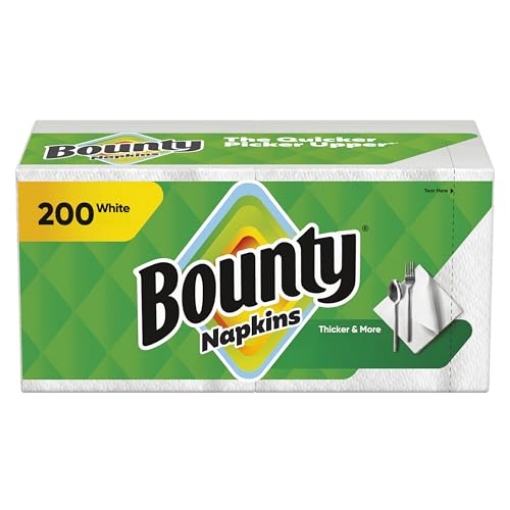 Picture of Bounty 96595 Bounty Paper Napkins, White, 200 Count, Packaging may vary (PK)