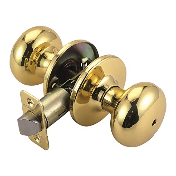 Picture of DHI CORP 753277 Design House 753277 Cambridge 2-Way Latch Privacy Door Knob, Adjustable Backset, Polished Brass (EA)
