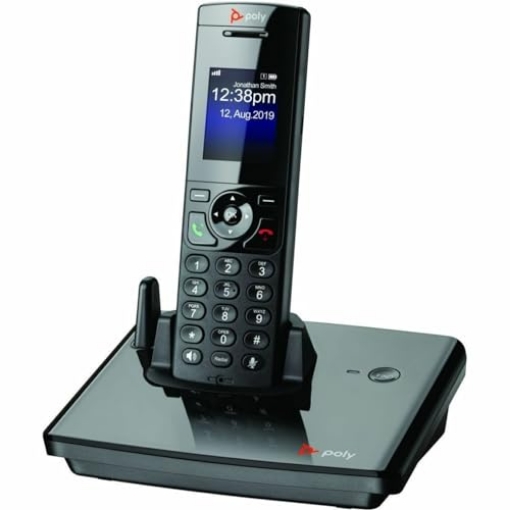Picture of HP Inc - IMSourcing Certified Pre-Owned 89B48AA#ABA Poly VVX D230 DECT Phone Handset and Charging Cradle with Power Supply - Cordless - DECT - 8 x Total Number of Phone Lines - 2" Screen Size - Audio - Headset Port - 10 Hour Battery Talk Time - Black (EA)