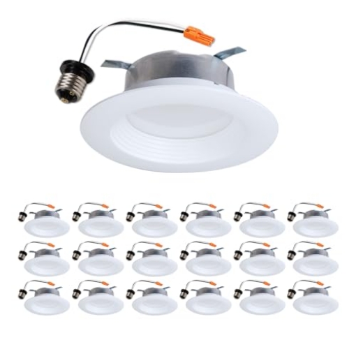 Picture of HALO LTE46930-18PK HALO LTE 4 Inch Indoor/Outdoor Recessed LED Trim Can Light, 3000K - Contractor Value Pack (18-Pack) - LTE46930-18PK (EA)
