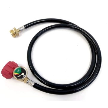 Picture of FIREDISC TCG4FTGA FIREDISC 4 feet Conversion LP Adapter Hose with Gauginator - Propane Tank Extension Hose - Conversion Gas Line for Outdoor Cooking - LP Gas Line - Refillable - 10.4 x 8 x 1.8 inches (EA)