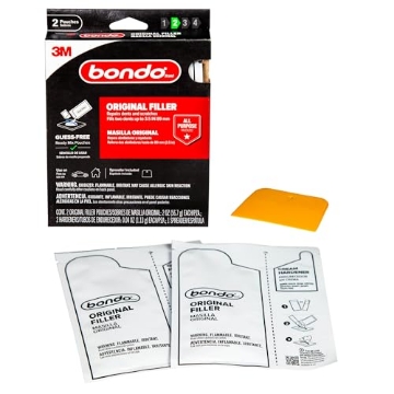 Picture of Bondo OR-2PK-ES Bondo Original Filler Ready Mix Pouches, Repairs Dents and Scratches, Fills 2 Dents Up to 3.5", 2 x 2 oz Original Filler Pouches, 2 x 0.04 oz Hardeners, Spreader Included (OR-2PK-ES) (EA)
