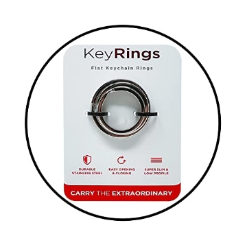 Picture of KEYSMART LLC KS850-SS KeySmart Key Rings - Pack of 3 Flat Key Chain Rings for Key Attachment - Easy Opening and Closing Round Split Metal Key Rings for Keychains - Slim & Durable Large, Medium and Small Rings… (EA)