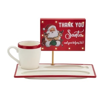 Picture of MR CHRISTMAS INC 85652AC Mr. Christmas Illuminated Santa Milk and Cookie Tray with Sign (EA)