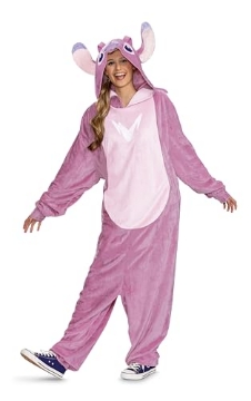 Picture of Disguise DG162939STD Disguise Angel Adult Jumpsuit, Official Lilo and Stitch Character Costume with Hood (EA)