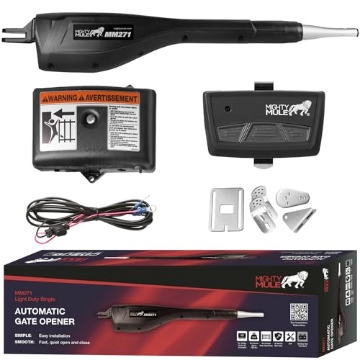 Picture of NICE NORTH AMERICA LLC MM271 Mighty Mule MM271 Automatic Gate Opener, Solar Ready, Comes with Gate Opener Remote and More-Up to 12ft Long or 300lb, Black, 1 Gate Opener Kit (EA)