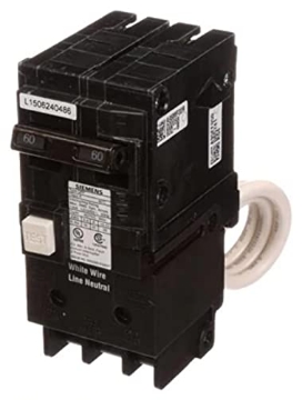 Picture of Siemens QF250A Siemens QF250A Breaker Ground Fault Circuit Interrupter, 50 Amp, 2 Pole, 240 Volt, 10,000 AIC (EA)