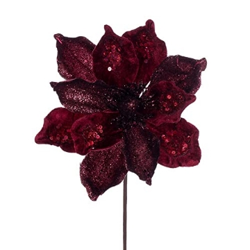 Picture of Vickerman QG211005 Vickerman 678190-15" Burgundy Deluxe Magnolia Stem (6 Pack) (QG211005) (EA)
