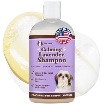 Picture of ELEMENTS BRANDS LLC GR-SHLV-12 Natural Dog Company Calming Lavender Shampoo – Hypoallergenic, Sulfate & Paraben Free – Aloe Vera & Chamomile Soothing Wash for Sensitive, Stressed & Itchy Dogs – All Breeds & Ages – 12 oz (EA)