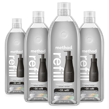 Picture of Method Products, Inc 11010 Method Premium Foaming Hand Wash Refill, Vetiver + Amber, Recyclable Bottles, Biodegradable Formula, 28 fl oz (Pack of 4) (Packaging May Vary) (PK-4-EA)