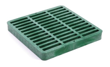 Picture of Nds 990 NDS 990 Square Catch Basin Drain Grate, Standard Design, Fits 9-Inch Catch Basin Drain, Risers and Low Profile Adapter, 9-Inch, Green (EA)