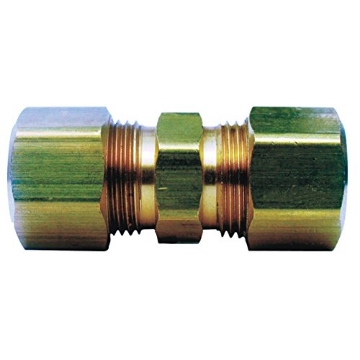 Picture of JMF COMPANY 4338059 JMF 1/4 in. Dia. x 1/4 in. Dia. Compression To Compression Yellow Brass Union (PK-10-EA)