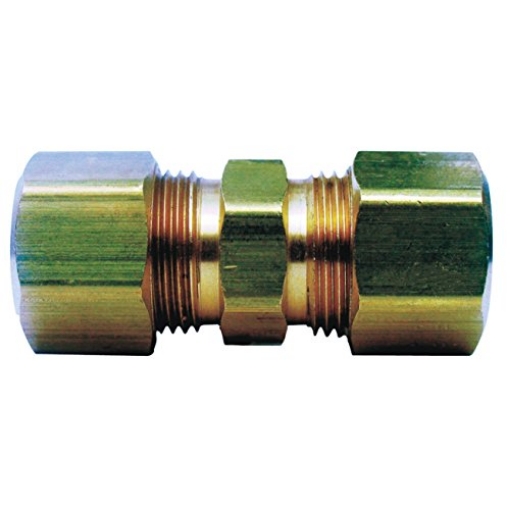 Picture of JMF COMPANY 4338059 JMF 1/4 in. Dia. x 1/4 in. Dia. Compression To Compression Yellow Brass Union (PK-10-EA)
