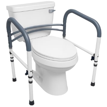 Picture of CAREX HEALTH BRANDS FGB36900 0000 Carex Toilet Safety Rails, Adjustable and Detachable Toilet Safety Frame with Handles for Elderly, Handicap, or Disabled, Heavy-Duty Non-Slip Bathroom Grab Bar, with Padded Handles and Aluminum Frame (EA)