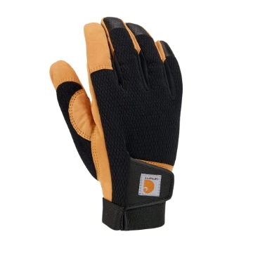 Picture of PYRAMEX SAFETY PRODUCTS LLC GD0779MBLKBLY-L Carhartt Men's Synthetic Leather High Dexterity Touch Sensitive Secure Cuff Glove, Black Barley, Large (EA)