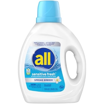 Picture of ALL 2988936 all Sensitive Fresh Liquid Laundry Detergent, Hypoallergenic Spring Breeze Scent & Free of Dyes, Gentle for Sensitive Skin, 73 oz (EA)