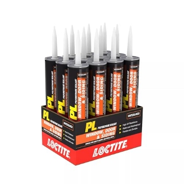 Picture of Loctite 1618182 Loctite PL Window Door & Siding Polyurethane Sealant, White, 10 fl oz Cartridge, 12 Pack (PK-12-EA)