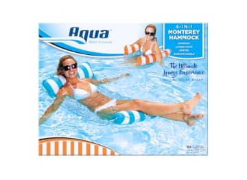 Picture of AQUA SWIM AQL10061V Aqua Leisure Monterey Hammock Ride On, Blue/Orange Assorted (EA)