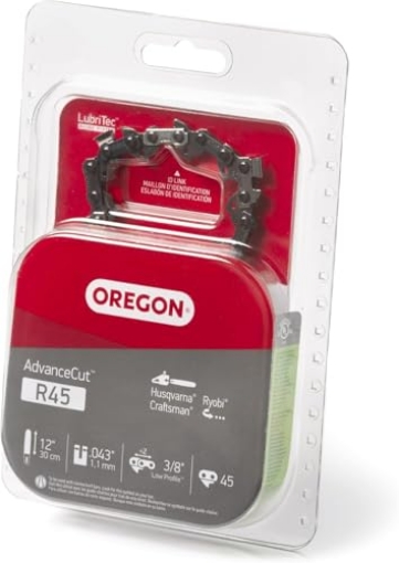 Picture of Oregon Laminations Company R45 Oregon R45 AdvanceCut Chainsaw Chain for 12-Inch Bar, 45 Drive Links, low-kickback chain fits Dewalt, Craftsman, Makita and more (EA)