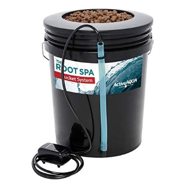 Picture of HAWTHORNE HYDROPONICS LLC RS5GALSYS Hydrofarm RS5GALSYS Root Spa Deep Water Culture Bucket System, 5 Gallon, black (EA)