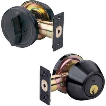 Picture of Tell Manufacturing CL102906 Tell ENTRY KNOB&DEADBOLT MBLK saw resistant (EA)
