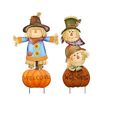 Picture of Alpine Dairy, Inc. LCE205A Alpine Lce205a Halloween Welcome Pumpkin & Scarecrow Outdoor Garden Stake (Pack of 8) (PK-8-EA)