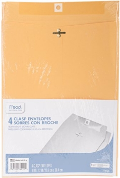 Picture of Mead 76012 MeadWestvaco 76012 9" X 12" Heavyweight Kraft Clasp Envelopes 4 Count (PK-12-EA)