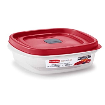 Picture of RUBBERMAID COMMERCIAL 2030328 Rubbermaid Easy Find Lids 3-Cup Food Storage and Organization Container, Racer Red (EA)