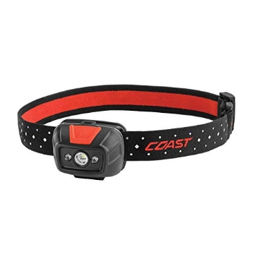 Picture of Coast Cutlery Co 21586 Coast® FL19 365 Lumen Dual Color (White & Red) LED Headlamp, Batteries & Hard Hat Clips Included, Black (EA)