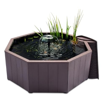 Picture of PENNINGTON 100549977 Aquagarden No Dig Nature Pool, Complete Water Feature Kit, Attract Birds and Wildlife to Your Yard, Includes Pond Structure, Liner, Fountain Pump, Nature Ladder, Planting Pocket (EA)