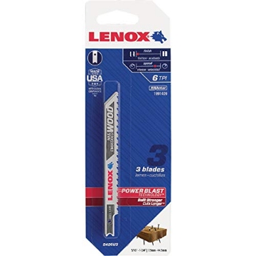 Picture of Lenox Tools 1991409 LENOX Tools 1991409 U-Shank General Purpose Jig Saw Blade, 4" x 3/8" 6 TPI, 3 Pack (EA)